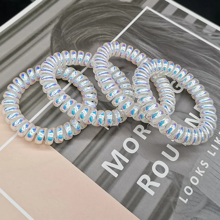 

Cute Scrub phone line hair ring girl adult hair tie hair rope electric wire rubber ring