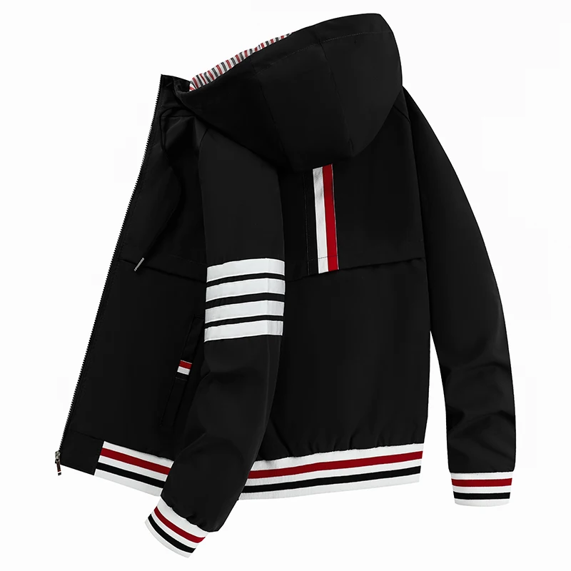 Куртки Новая Осенняя куртка с капюшоном Мужская одежда корейские модные мужские