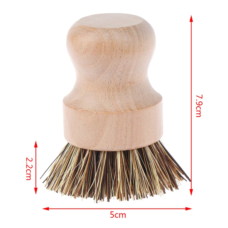 Щетка для чистки кухни Бамбуковая короткая ручка круглая щетка посуды чаши