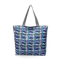 cartoon ladies nurse printed handbag foldable high capacity women shoulder bag eco reusable shopping bag chic travel beach bag