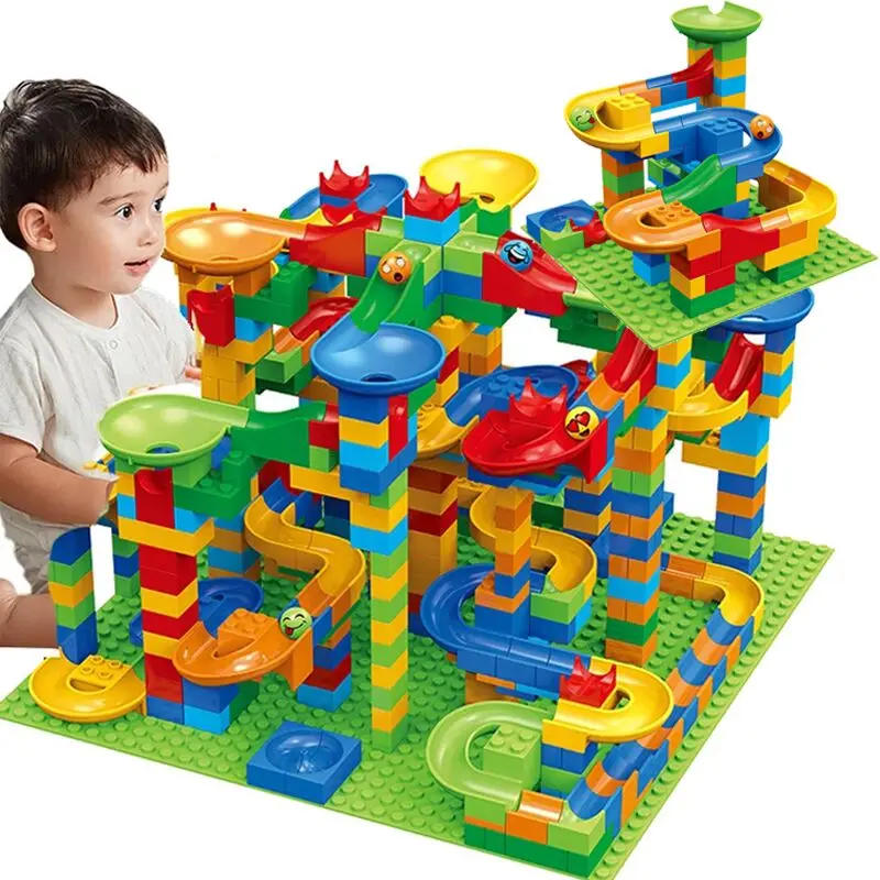 

88-514PCS Small Size Marble Race Run Blocks Maze Ball Track Building Blocks Plastic Funnel Slide Assemble DIY Bricks Kids Gift