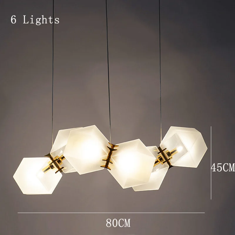 6 Lights Современные подвесные светильники колодцы матовое стекло DNA Led подвесные лампы скандинавские Роскошные гостиная столовая подвесные светильники - Цвет корпуса: 6 Lights