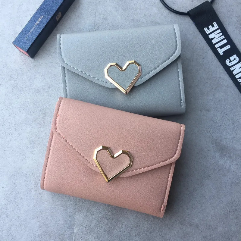 

Женский кошелек для монет, короткий кошелек, короткий маленький кошелек тройного сложения, Женский студенческий кошелек