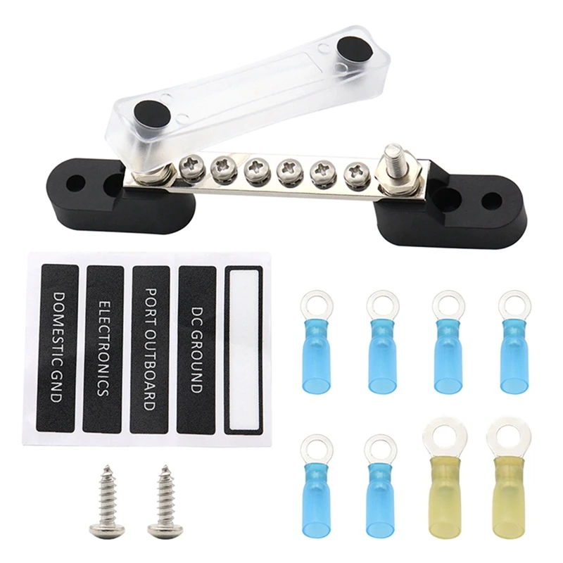 

6 Point Bus Bar 100Amp Busbar Junction for Car Boat Marine Power Distribution Terminal Block