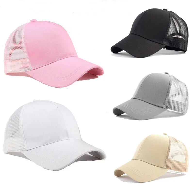 Кепка для хвоста Женская регулируемая бейсболка с блёстками сеткой от солнца