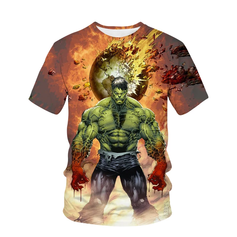 

Marvel Kids Short Sleeve Superhero Hulk T-Shirt Top Clothes Men's Printed 3D Printed Casual T-Shirt Clothing Kids
