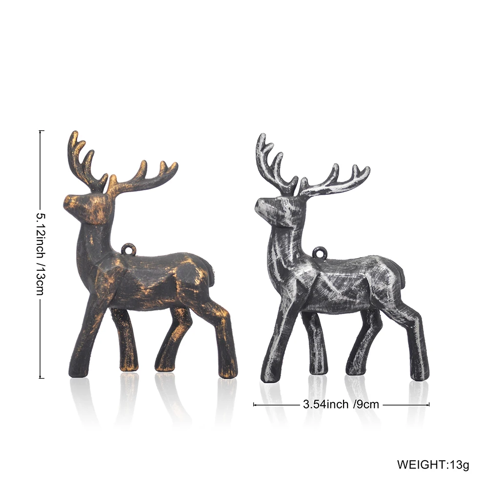 Олень Рождественский олень лось Новогодняя пластиковая подвеска Украшение для