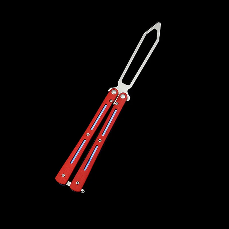 Red Sword Head Прямая поставка складной нож-бабочка шариковый подшипник практический нож бабочка G10 ручка 440C Лезвие пилка меч голова тупое лезвие ножи - Цвет: Red Sword Head