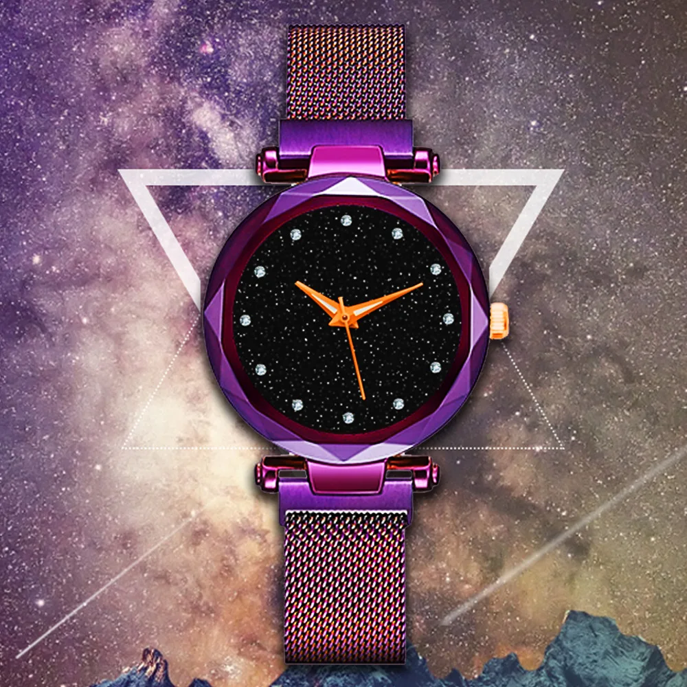 

Luxury Women Watches Bracelet Fashion QUARTZ Elegant Magnet Buckle Ladies Starry Sky Watch Relogio Dropshipping