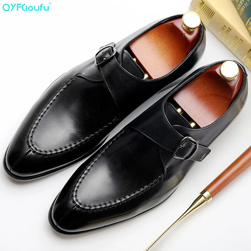 QYFCIOUFU роскошные мужские тонкие ремешки из натуральной кожи новые деловые модные официальные туфли|Туфли| |