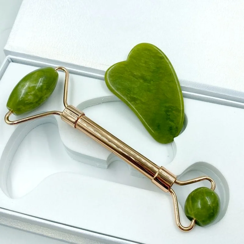

Natural Jade Gua Sha Scraper Lifting Firming Scraping Roller Tool For Face Massage Beauty Skin Care Facial Scrap Guasha Massager