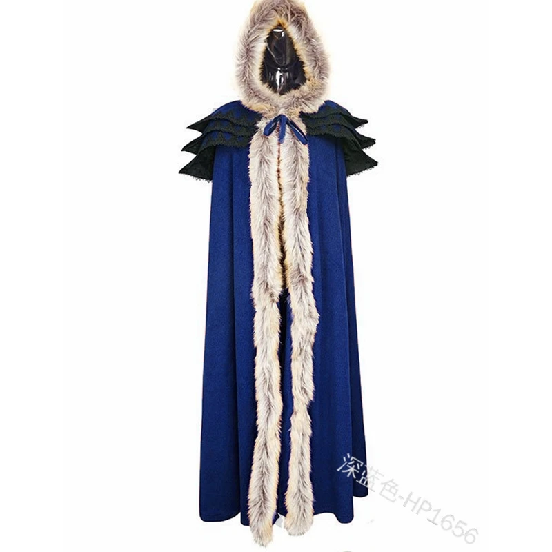 

Lugentolo Ponchos and Capes Women Court Retro Temperament Fur Hood Sleeveless X-Long Solid Winter Throw Blanket
