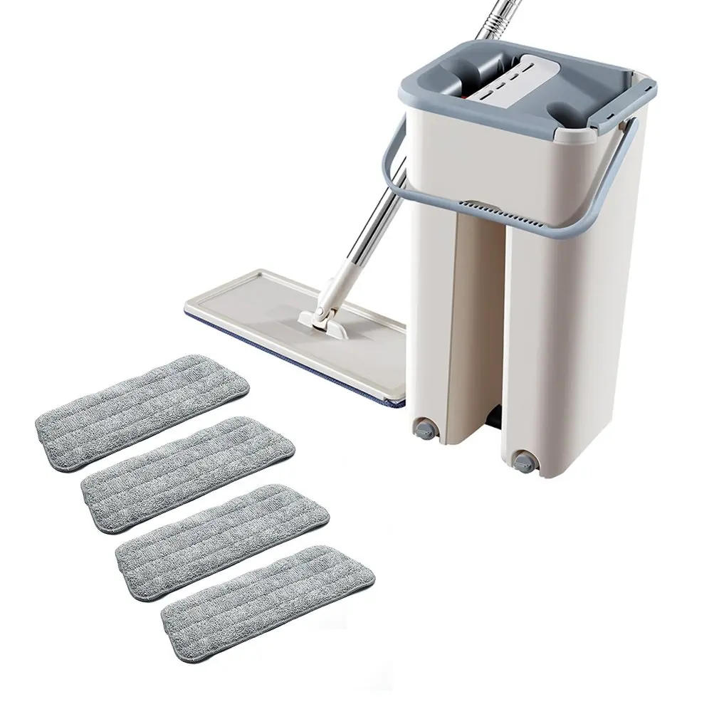 Швабра из микрофибры для ленивых мужчин плоская без рук скребок сетка с красным