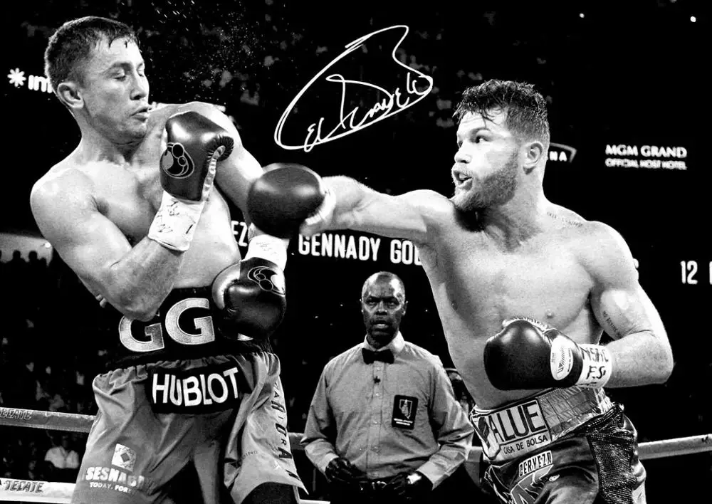 Канело Альварес-боксерская Подпись художественный фильм печать Шелковый плакат домашний Настенный декор 24x36 дюймов