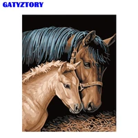gatyztory picture frame diy painting by numbers horse animals kit paint by numbers acrylic paint on canvas for home decoration