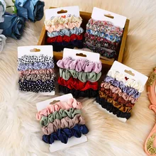 4/6pcs Silk Elastic Hair Bands Set Ponytail Holder Scrunchies Pack Rubber Band Headband For Girl Women Fashion Hair Accessorie (2)