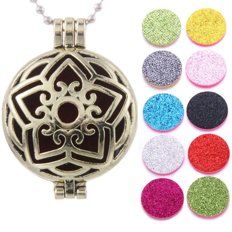 Новое бронзовое ожерелье с аромадиффузором античный открытый медальон подвеска