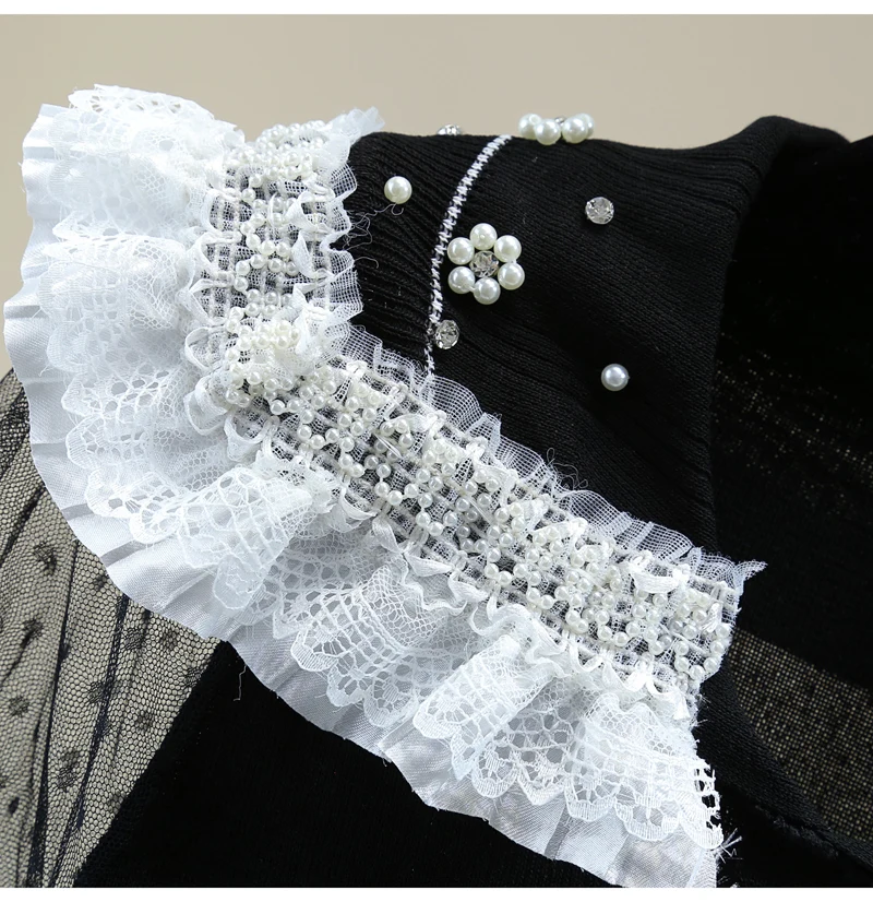 

2021 Summer Beads Diamond Ruffled High Waist Women T-Shirt Korean Fashion Short Stitching Ice Silk Ladies Top Sweet Simple Tee