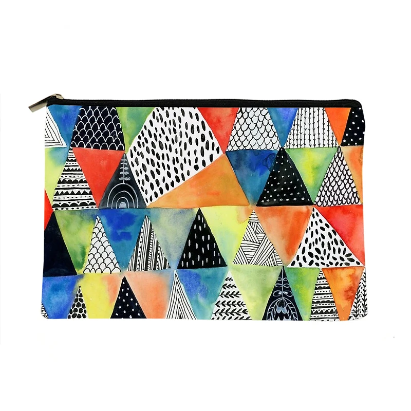 

Women Doodled Geometry Printed Make up bag Fashion Women Cosmetics Organizer Bag for Travel Colorful Storage Bag for Lady Bag