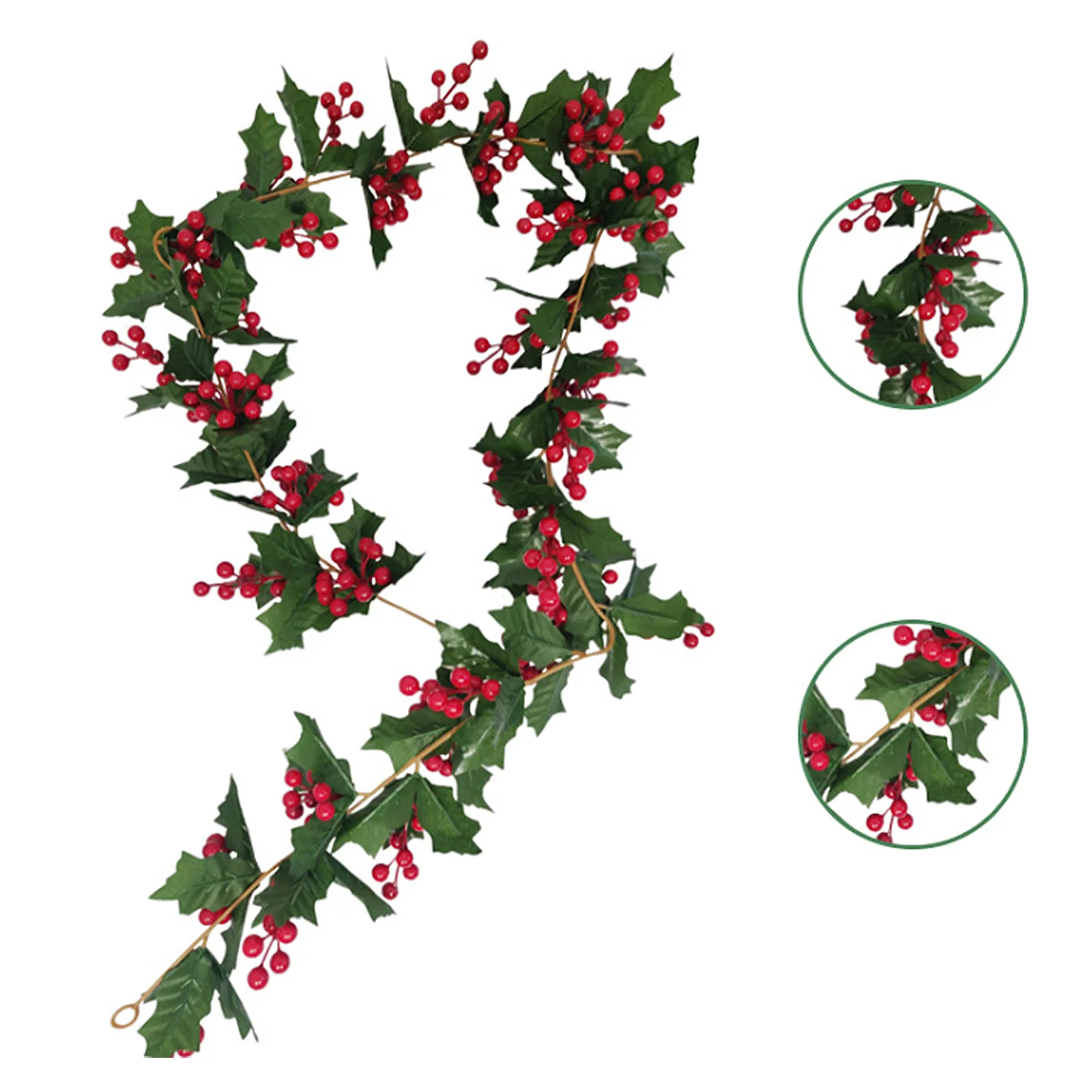 

Искусственные ягоды и сосновые конусы, ротанговая гирлянда с зелеными листьями, Рождественское украшение для двери, настенное украшение