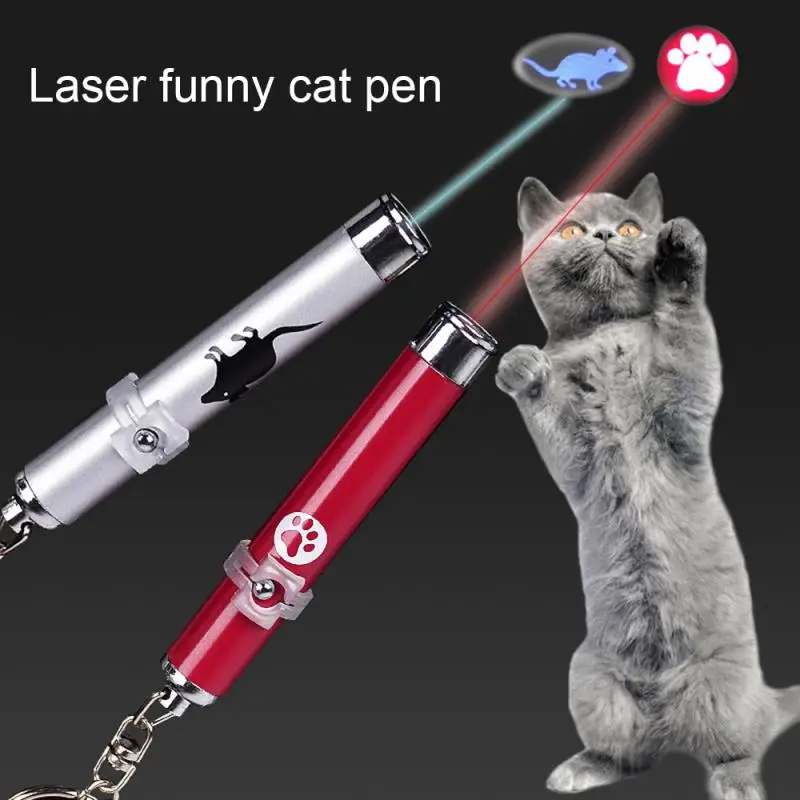 2022 Pet Cat Toys Pointer light Pen With Bright Animation Mouse Paw print fish Torch Interactive Training Laser | Спорт и