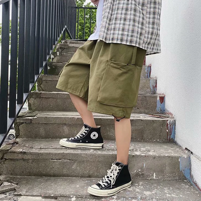 

Hip hop men's leisure sports big pocket summer work clothes hiphop Japanese slacks men's street shorts 5 points