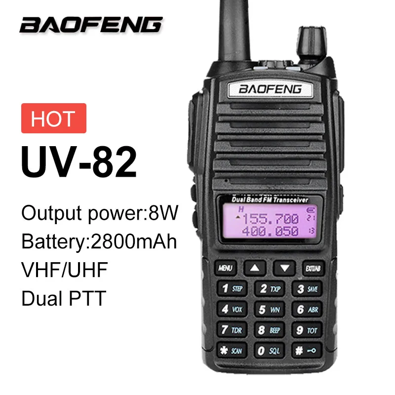 8 Вт BAOFENG UV-82 Plus 8 Вт 10 км рация станция CB VHF/UHF морская ветчина радио двухстороннее Amador 8 Вт UV82 плюс