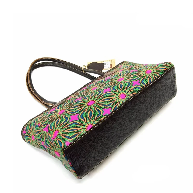 

Nuleez genuine sheepskin women tote-bag soft large capacity colorful colored drawing shopping bag 2018 new style