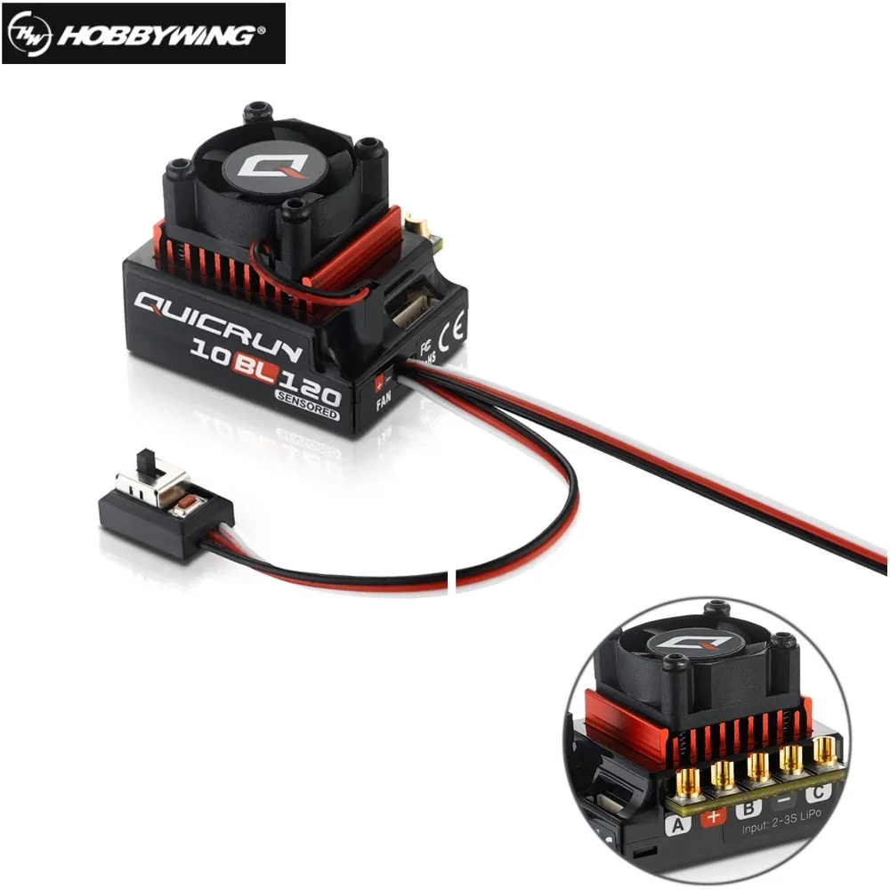 Hobbywing QUICRUN 10BL120 Sensored 120A 10BL60 60A Sensored Brushless ESC Speed Controller For 1/10 1/12 RC Mini Car