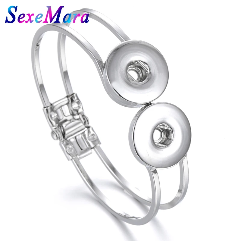 Новинка 2018 браслет с кнопками 18 мм на кнопках Браслет манжета для женщин и мужчин