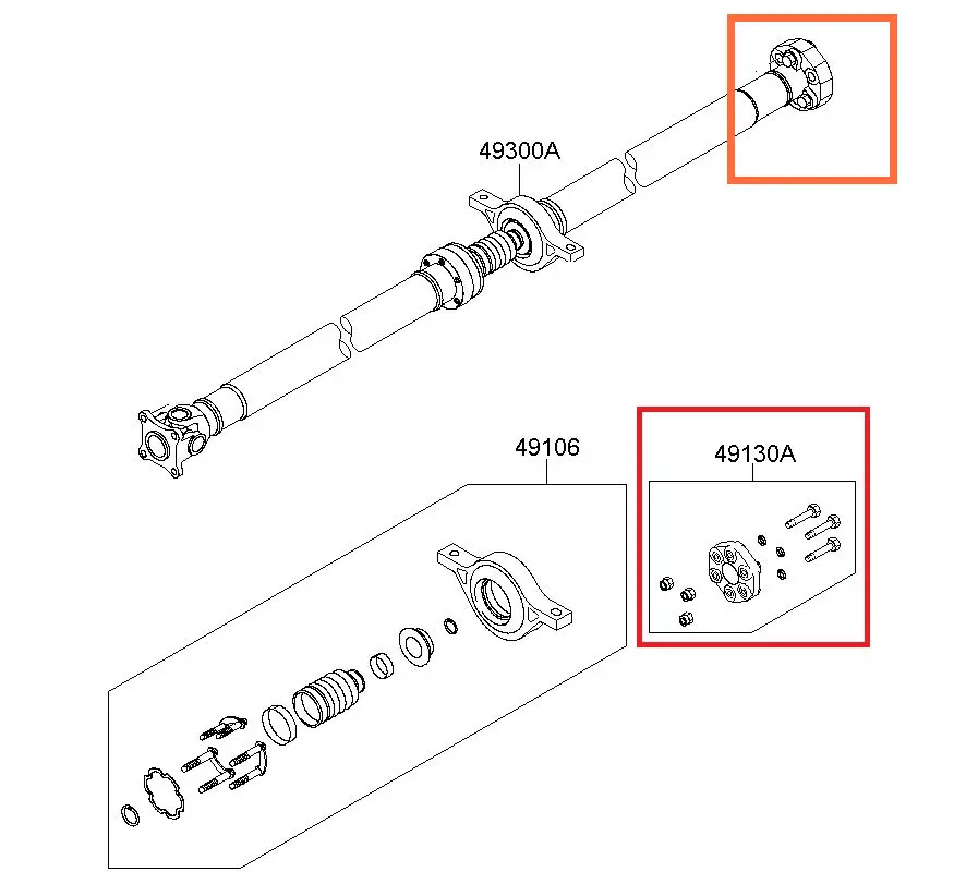 Подлинный 491302B000 для Hyundai Santa Fe 12-15 Veracruz 06-13 Kia Sorento 12- 4WD коробка передач вала