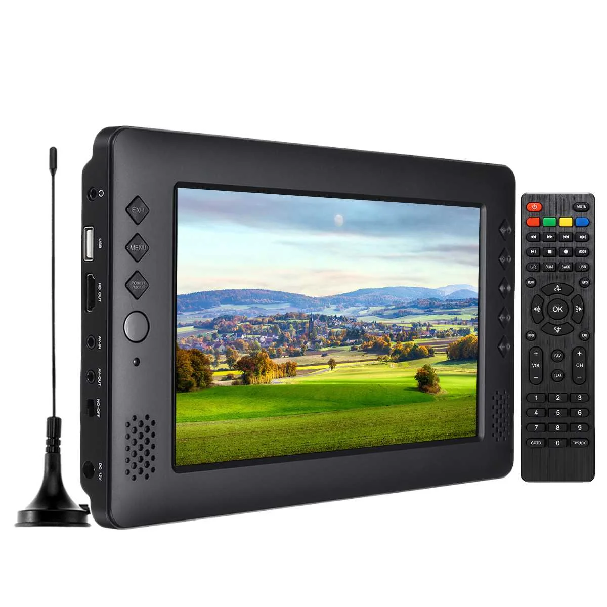 12V 9 дюймов HD Портативный экшн-камера с Wi-Fi подключением в цифровом и аналоговом ТВ DVB-T2 DVB-T D ТВ в ТВ автомобиля смарт-телевидения Поддержка USB TF карты MP4