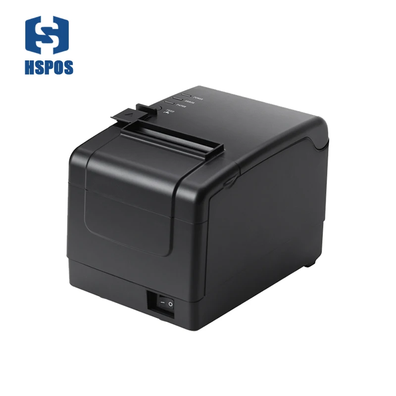80mm Thermal Receipt Printer with Auto Cutter 180mm/s Printing Speed USB+Serial+LAN Port For Retail HS-J80BUSL