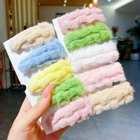new winter plush hairpin girls children little girl side square press hairpin clip hair tire a word cute furry droplets clamp