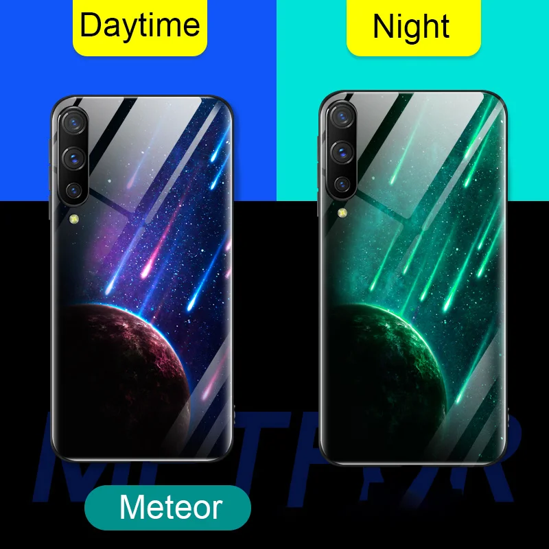 Meteor Lu mi nous стеклянный чехол для телефона для Xiaomi mi 8 9 SE 9T CC9 A1 A2 A3 Lite Red mi 7 7A K20 Pro 9H закаленное покрытие роскошный Meteor Coque - Цвет: Meteor