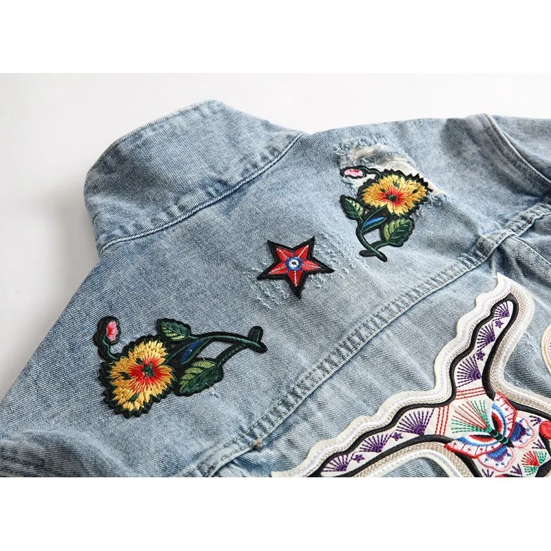 2020 New Hole Denim Jackests Fashion Embroidery Men Jackets Solid Turn-down Collar Cowboy Male Coat Clothes Jaqueta Masculina | Мужская