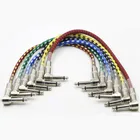 Гитарный кабель с разъемом 6,35 мм на 6,35 мм, угловой шнур 90 градусов, стерео, аудиоинструмент, усилитель для DJ Pro, электрического барабана, бас-динамиков