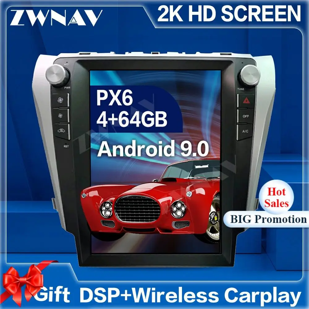 

Tesla Screen Android 9 Car Multimedia Player For Toyota Camry 2012 2013 2014 2015 GPS Navigation Audio Radio stereo BT head unit
