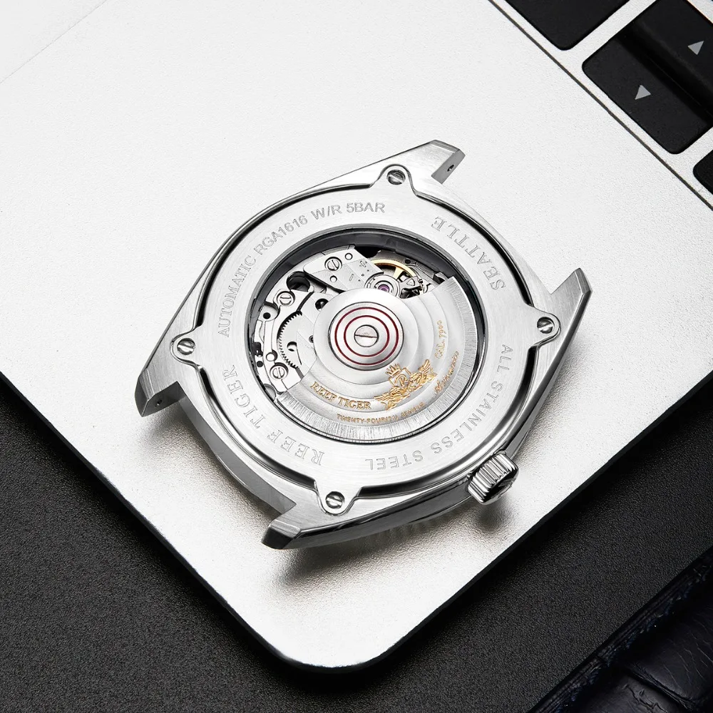 Мужские автоматические часы с ремешком Tiger Reef/RT Роскошные водонепроницаемые из