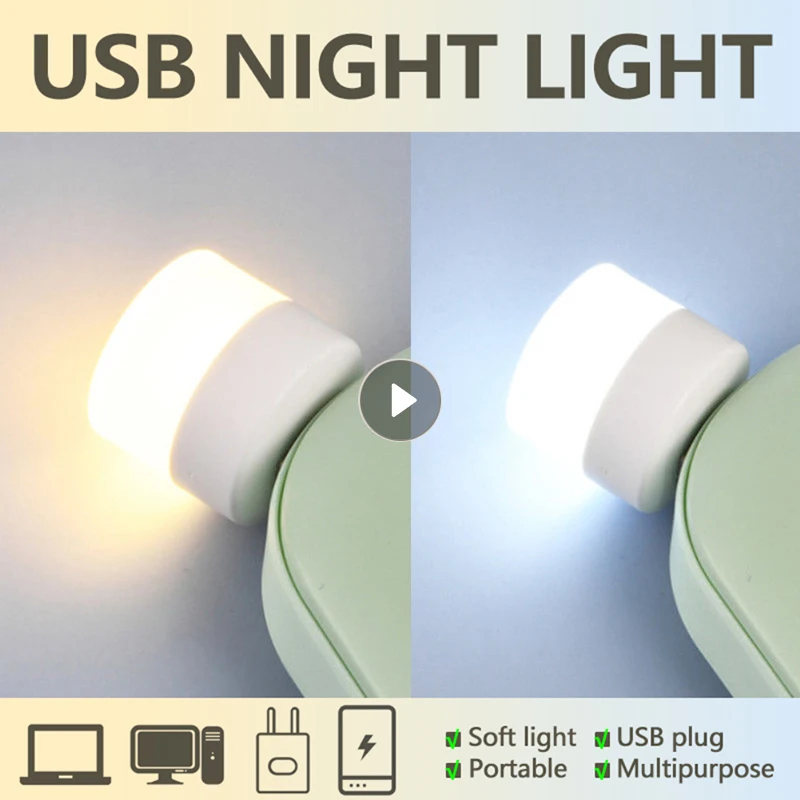 

Лампа с USB-разъемом для компьютера, маленький светильник для чтения с USB-зарядкой и защитой глаз светодиодный маленький круглый ночсветильн...