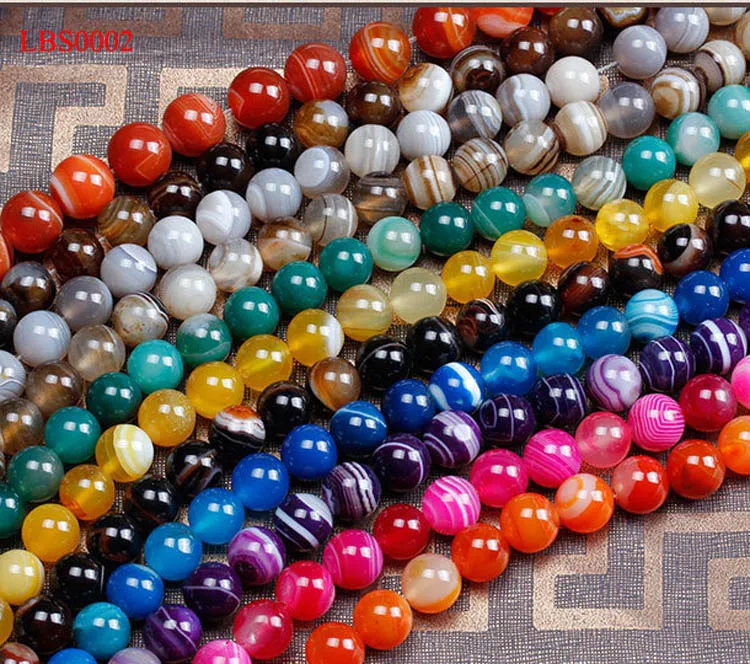 

Natural GemStone Purple striped Agate Onyx Round Loose beads