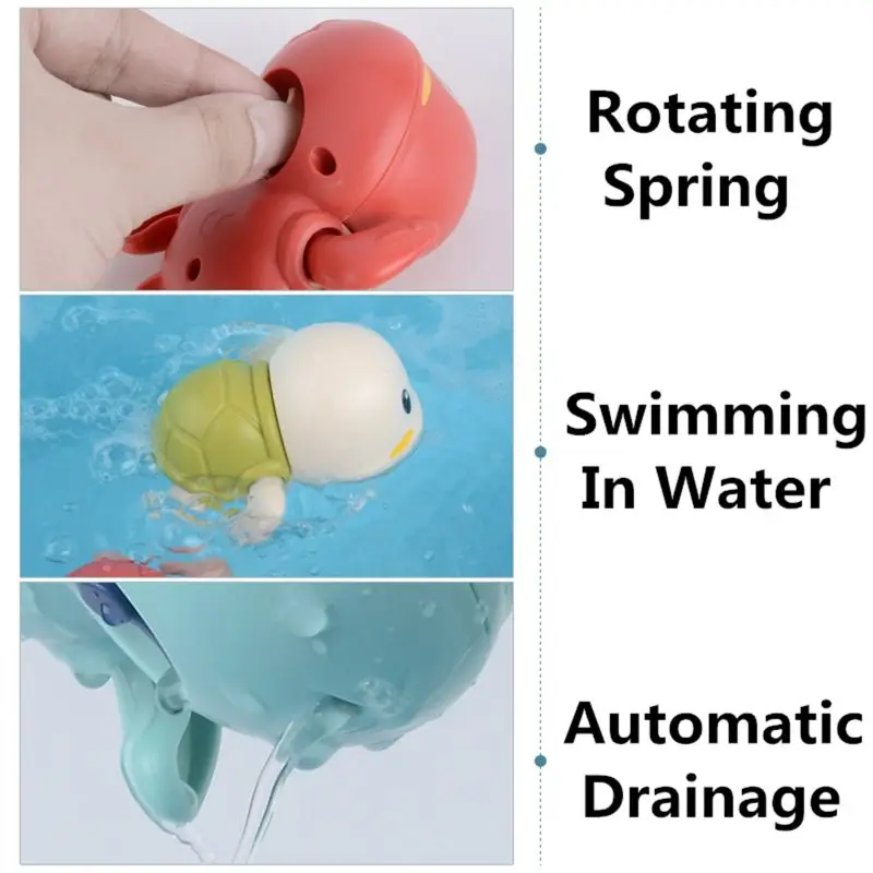 

Cute Cartoon Animal Tortoise Classic Baby Water Toy Infant Swim Turtle Wound-up