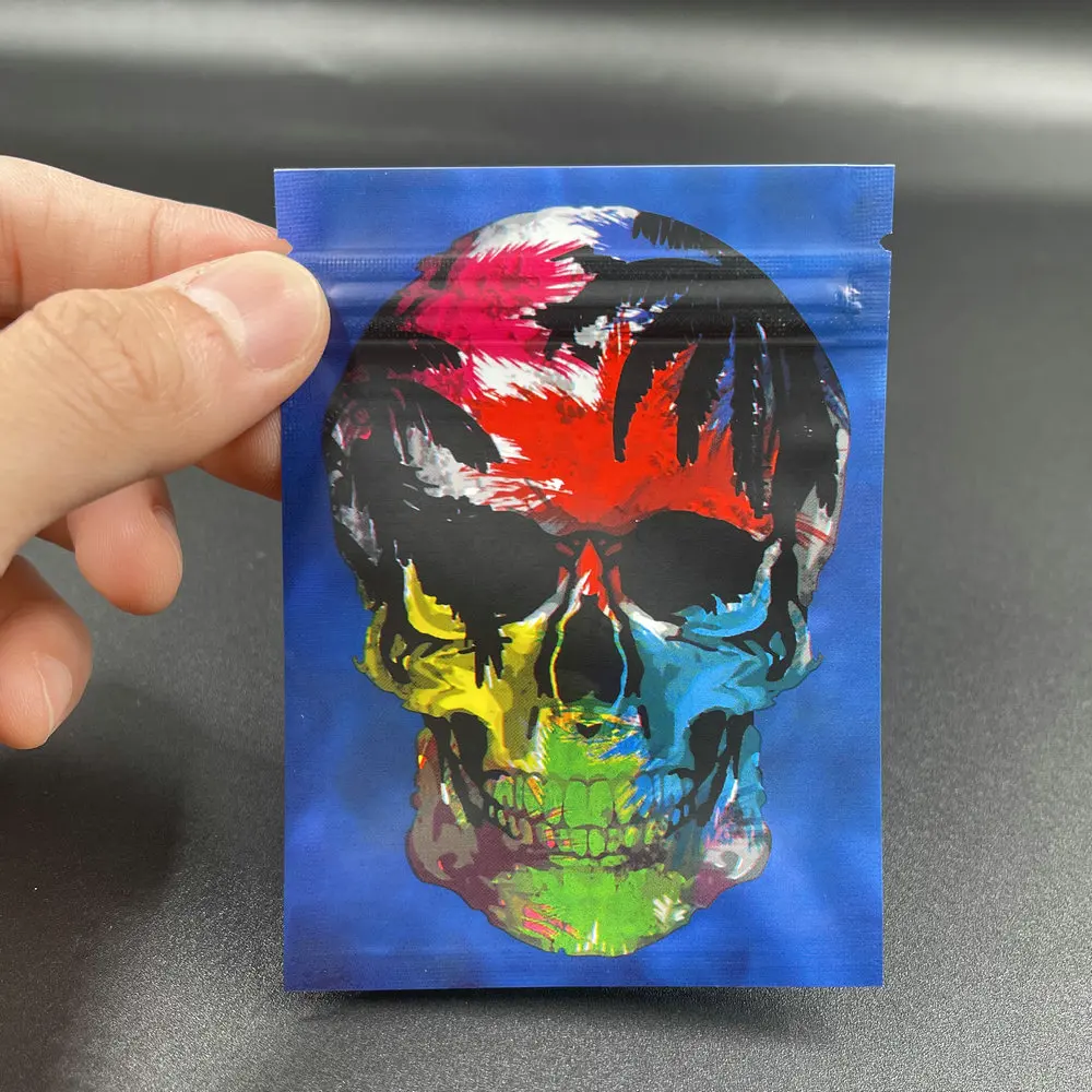

Skull Tobacco Zip Lock Bags Aluminum Mylar Foil Sealed Storage Package Baggies 7.5X10cm 20pcs/lot