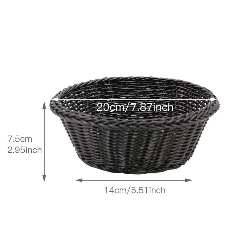 Storage Baskets Handmade Woven Rattan Fruit Basket Drinks Cosmetics Wicker For Kitchen Bathroom | Дом и сад