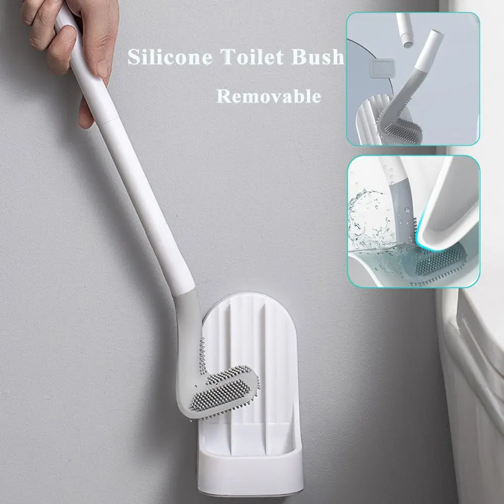 

Bathroom Accessories Wall-Mounted Toilet Brush with Hook Golf Toilet Brush Cleaning Brushes Silicone Toilet Brush