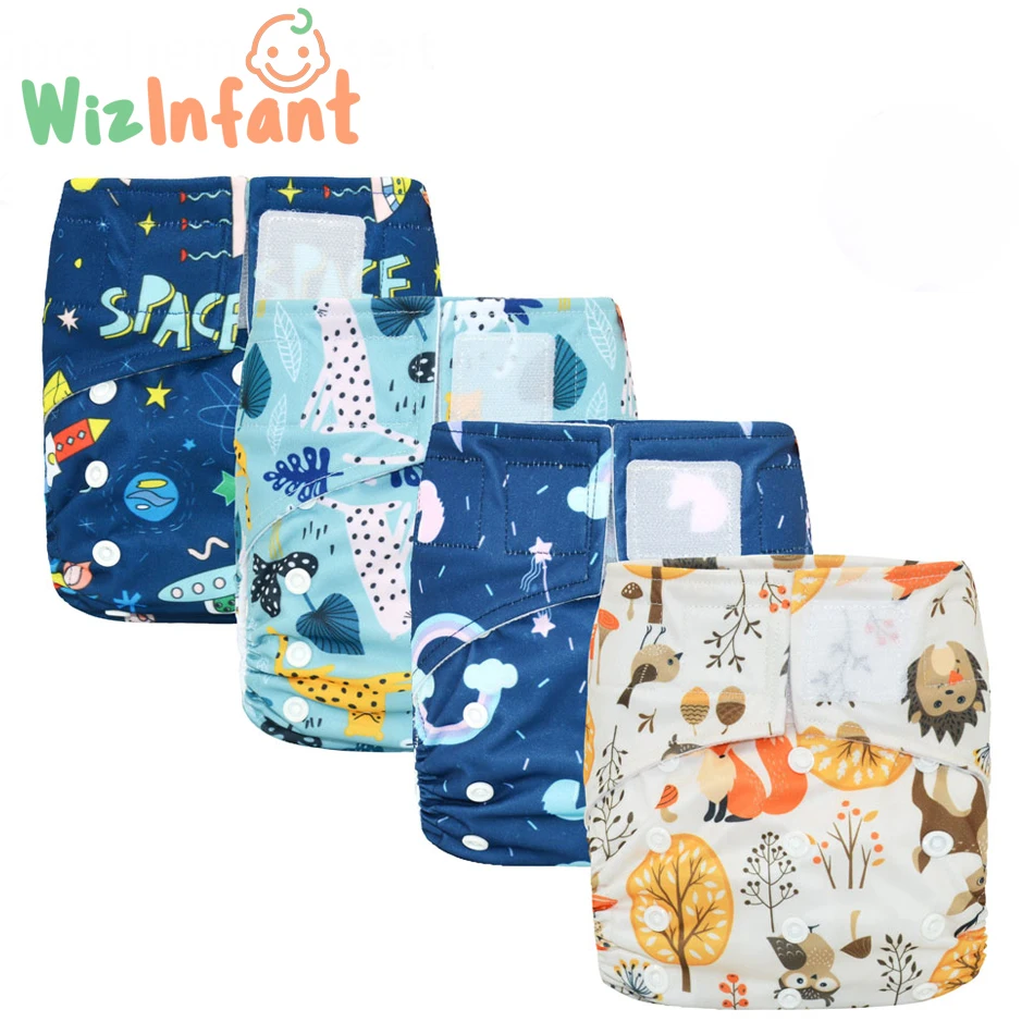 WizInfant Hook & Loop OS карманные тканевые подгузники, водонепроницаемые дышащие S M & L регулируемые, подходят для детей 5-15 кг