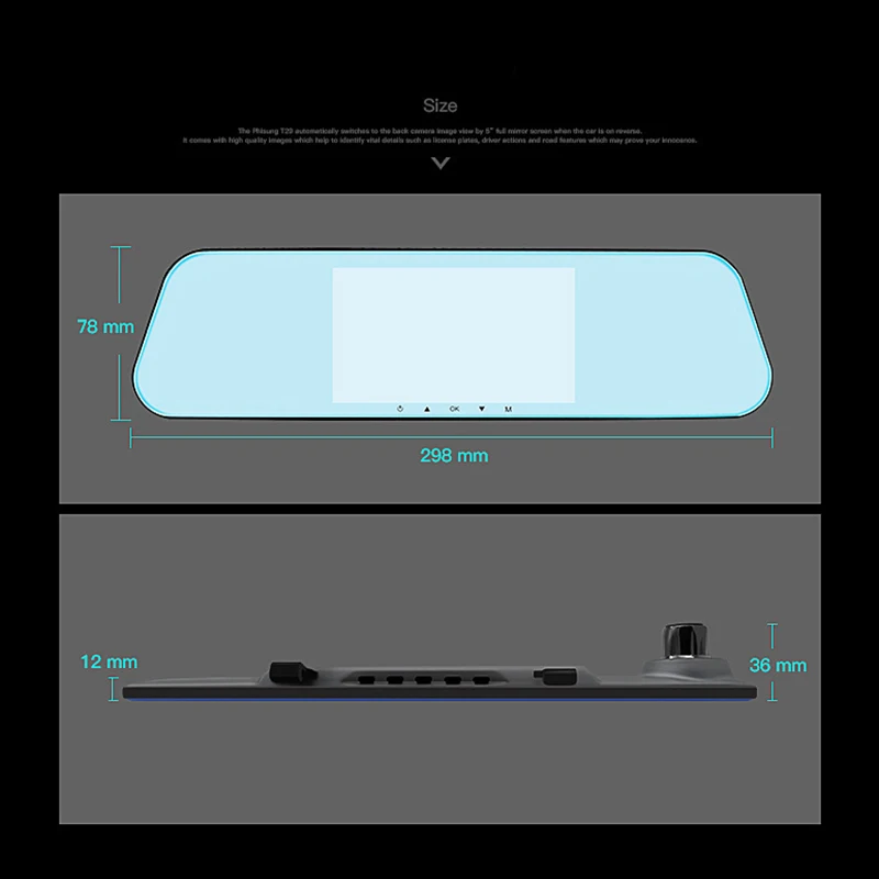 

Car DVR 5.0 Screen 1080P Dual Lens Rear View Dash Cam Car Monitor Video Recorder Auto Camera Car Motion Detector Car Camcorder