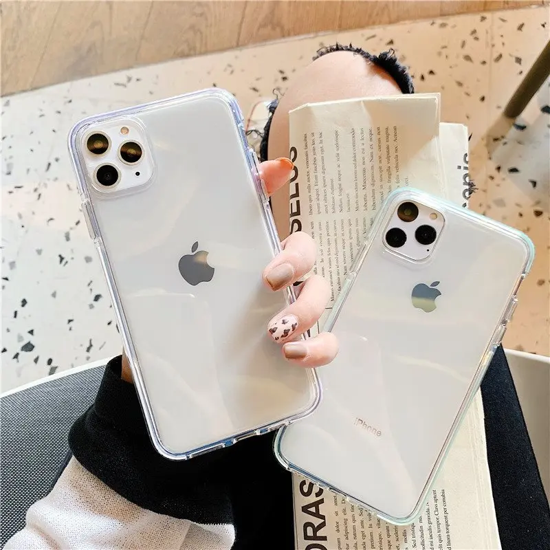 Прозрачный ударопрочный чехол для телефона iPhone X XS XR Max 8 7 Plus 6s красочный
