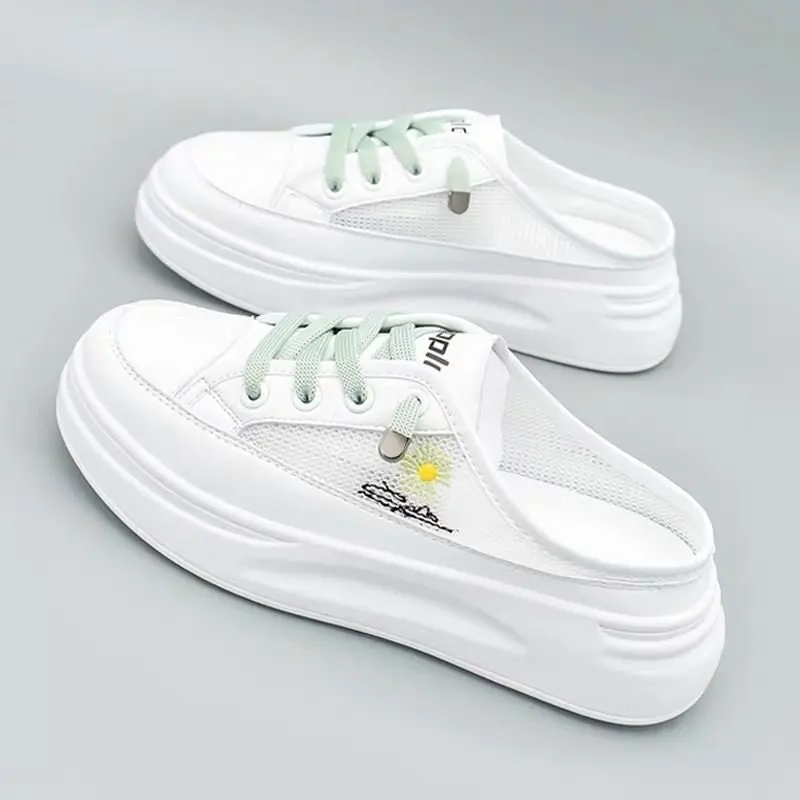 

Shoes Loafers Cover Toe Womens Slippers Outdoor Luxury Slides Flower Pantofle Low Designer Flat 2021 PU Basic Canvas Rubber Flor