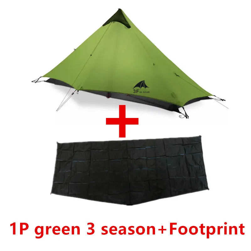 1P green 3 season B 3F UL GEAR LanShan 2 Tent Oudoor Ultralight Camping 15D Silnylon 1 Person 2 Person Tent 3 Season Tent Winter 4 Season Tent - Цвет: 1P green 3 season B